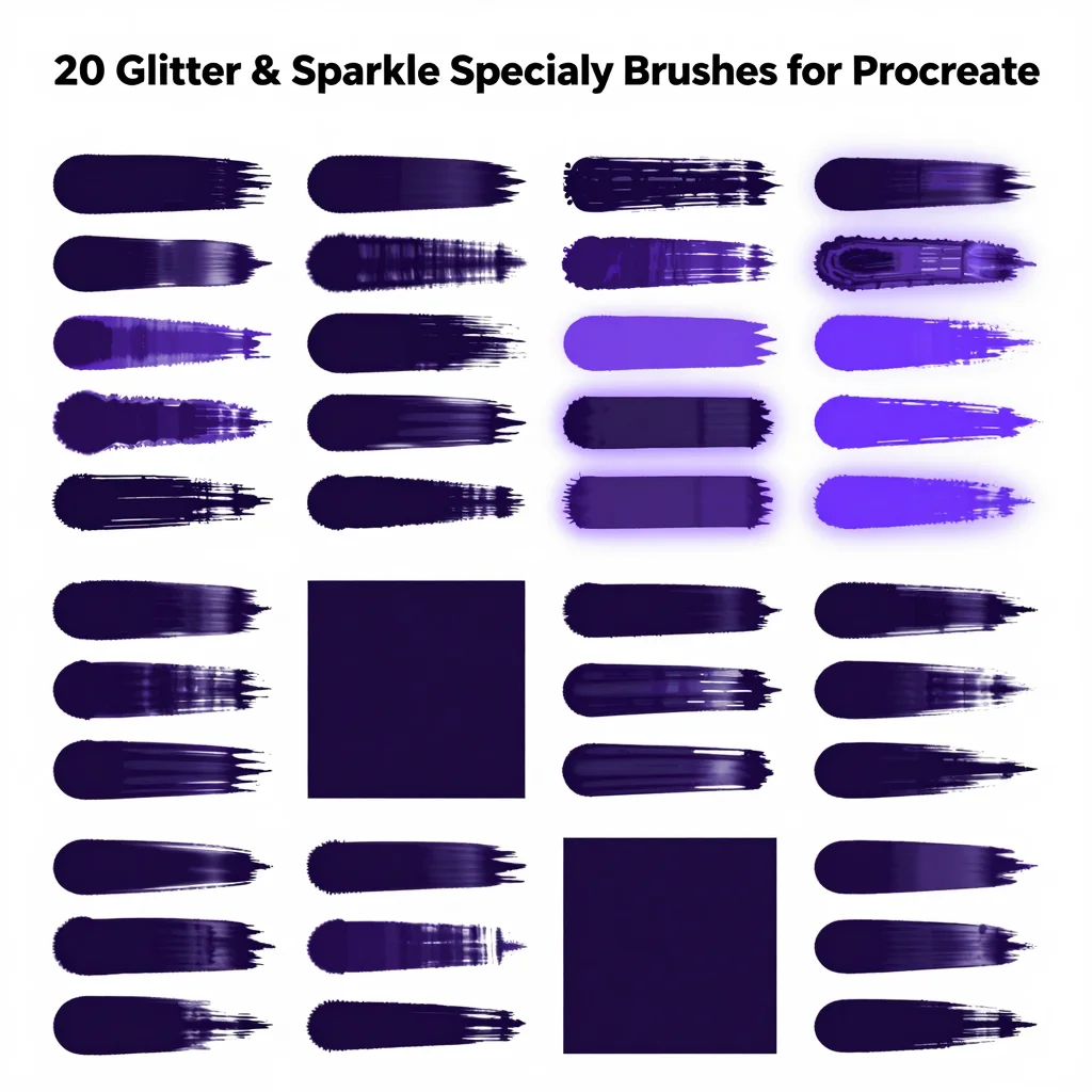20 Procreate Glitter & Sparkle Specialty Brushes