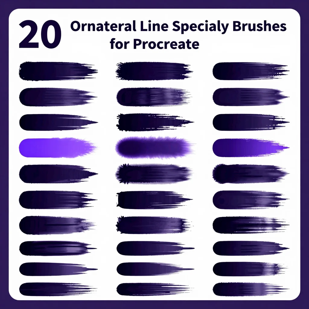 20 Procreate Ornamental Line Specialty Brushes for Procreate iPad