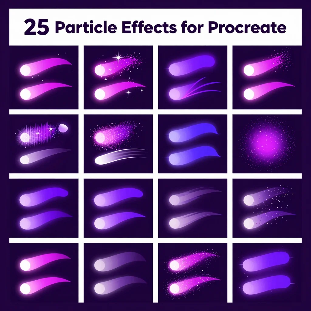 25 Procreate Particle Effect Brushes for Procreate iPad