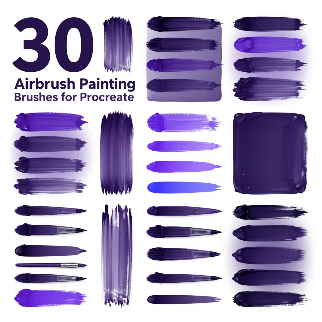 30 Procreate Airbrush Painting Brushes for Procreate iPad