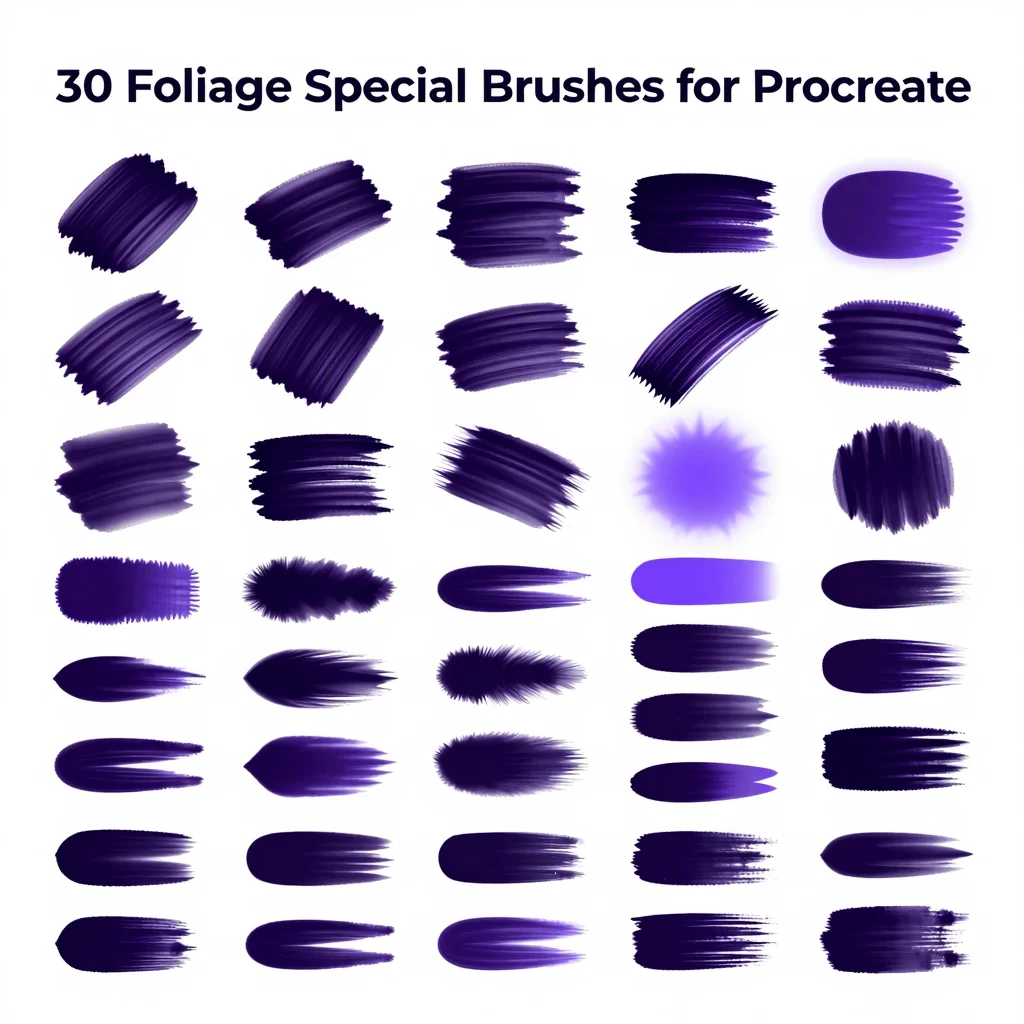 30 Procreate Foliage Specialty Brushes for Procreate iPad