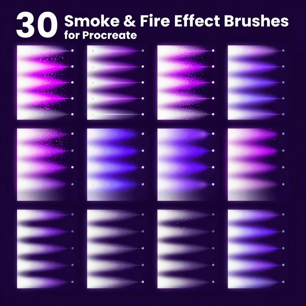 30 Procreate Smoke & Fire Effect Brushes