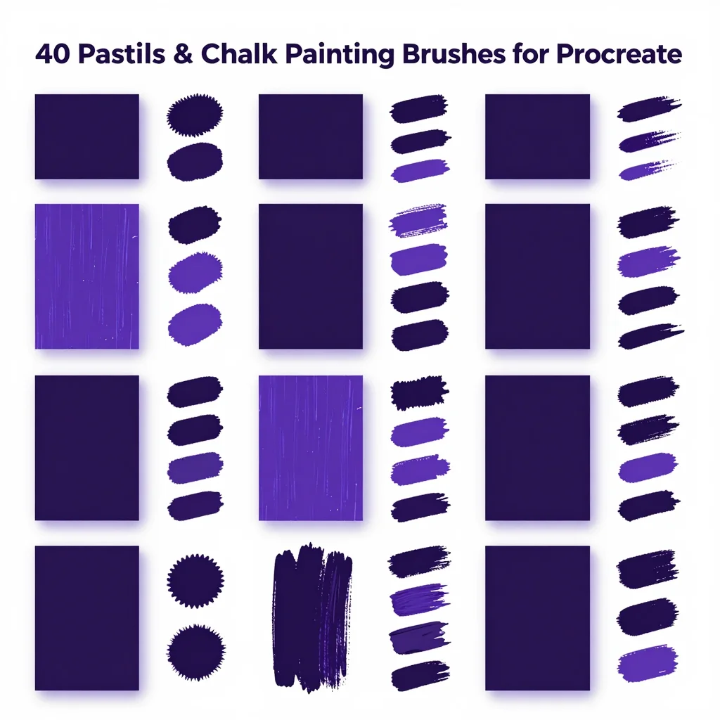 40 Procreate Pastels Chalk Painting Brushes for Procreate iPad