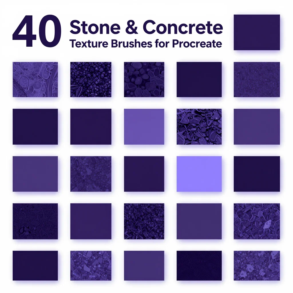 40 Procreate Stone & Concrete Texture Brushes for Procreate iPad