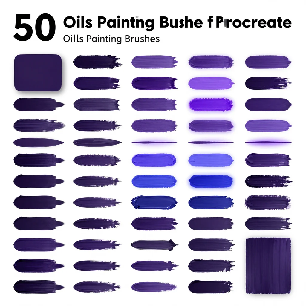 50 Procreate Oils Painting Brushes for Procreate iPad