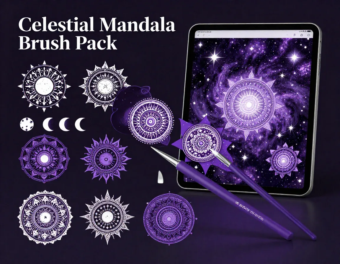 Celestial Mandala Brush Pack brush set for Procreate iPad