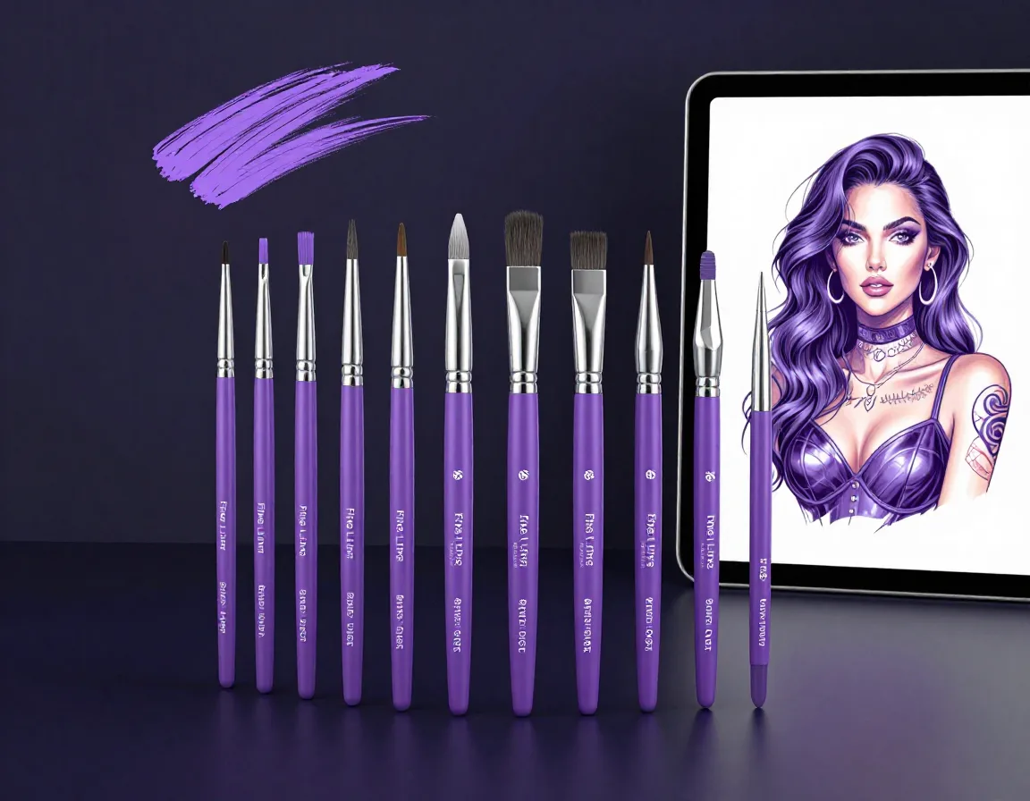 Fine Line Tattoo Brush Set