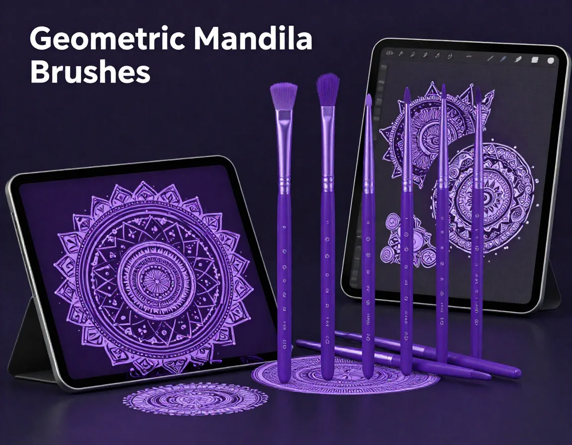 Geometric Mandala Brushes brush set for Procreate iPad