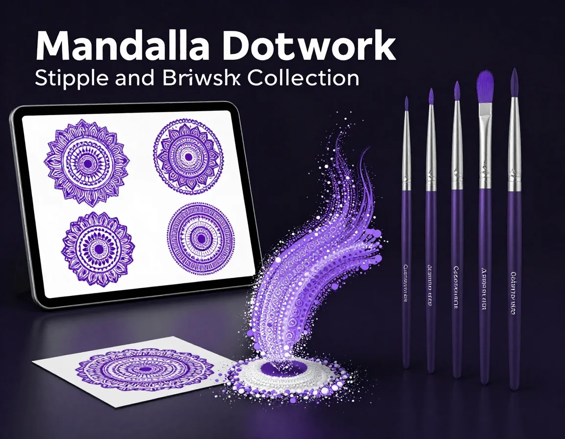 Mandala Dotwork Brush Collection brush set for Procreate iPad