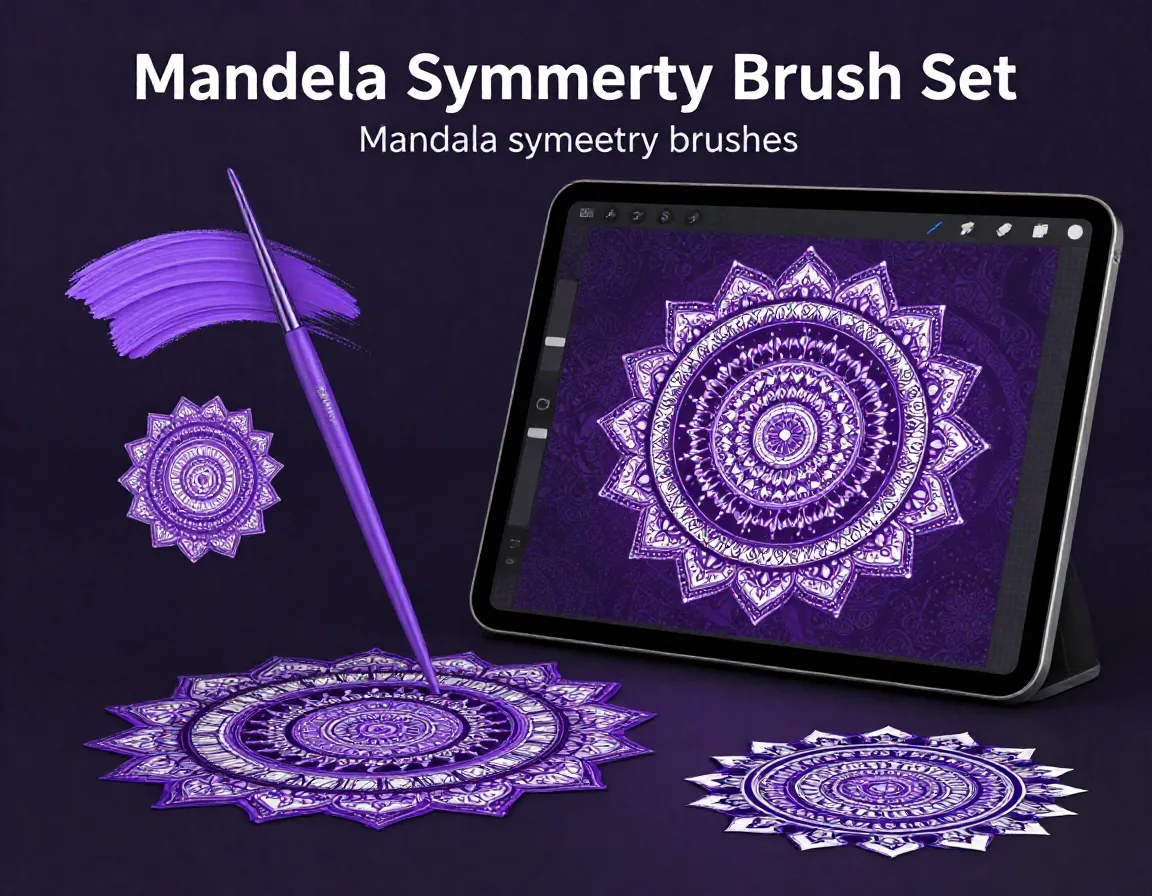 Mandala Symmetry Brush Set brush set for Procreate iPad
