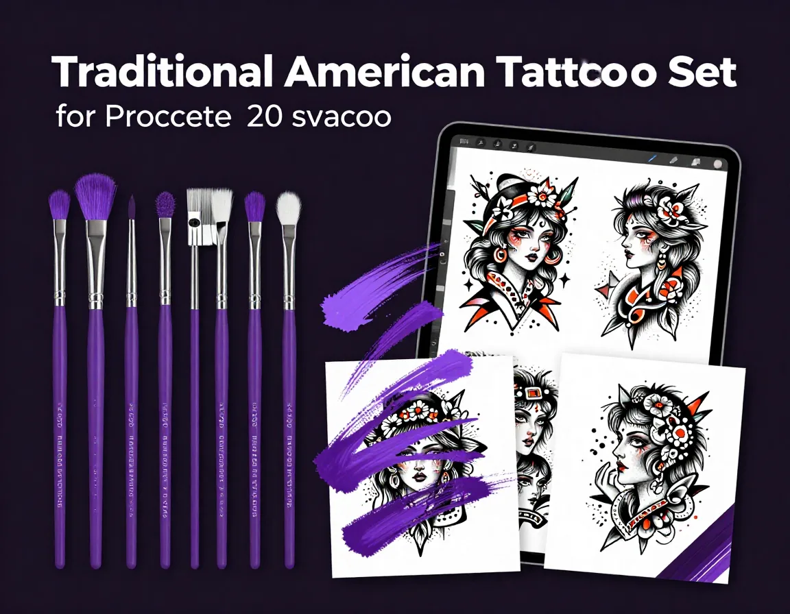 Traditional American Tattoo Set