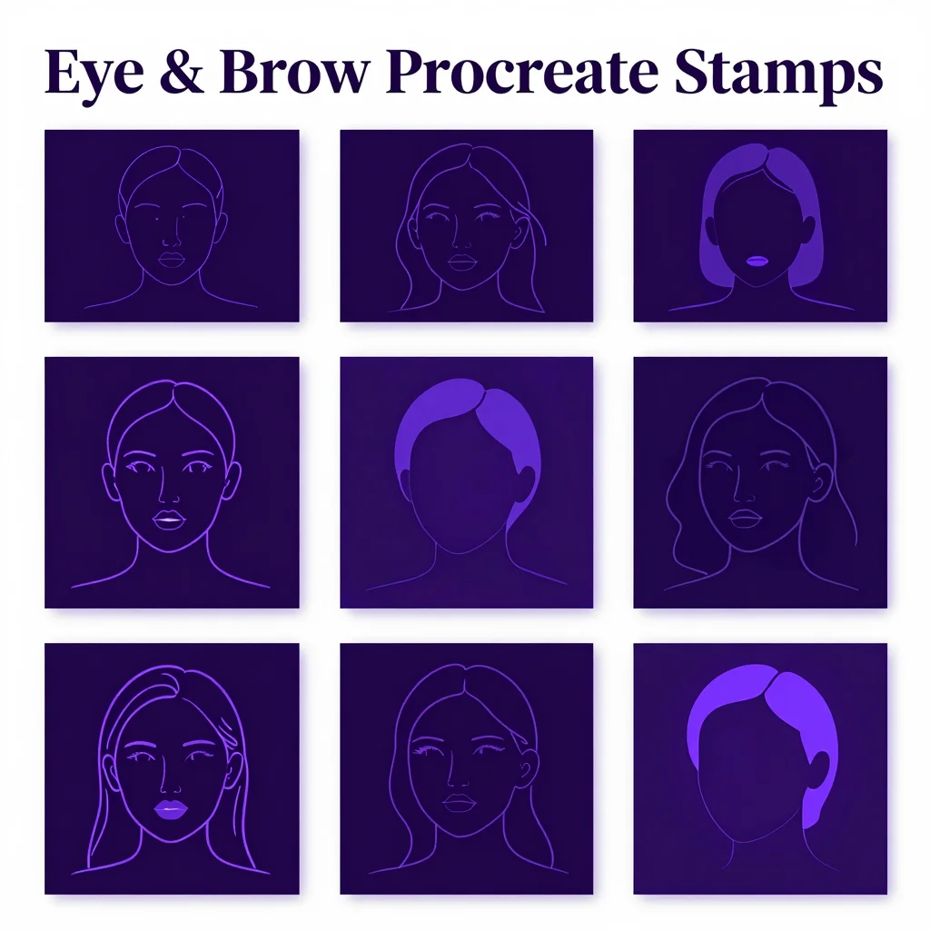 Eye & Brow Procreate Stamps — free download for Procreate iPad