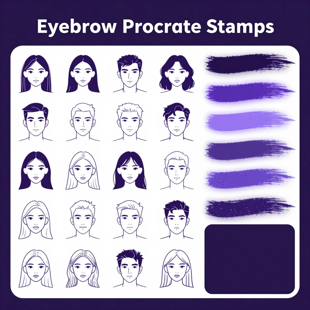Eyebrow Procreate Stamps — free download for Procreate iPad