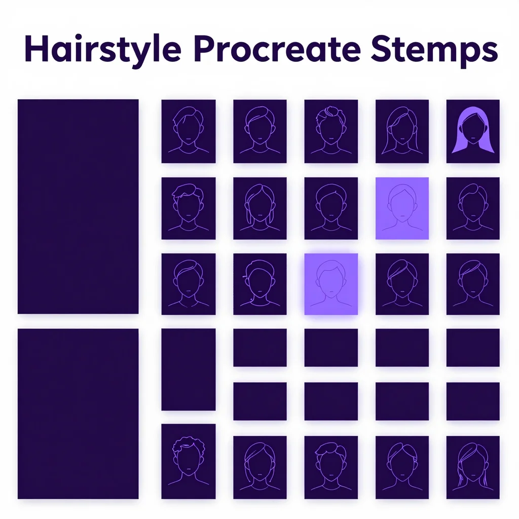 Hairstyle Procreate Stamps — free download for Procreate iPad
