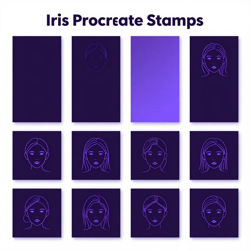 Iris Procreate Stamps — free download for Procreate iPad
