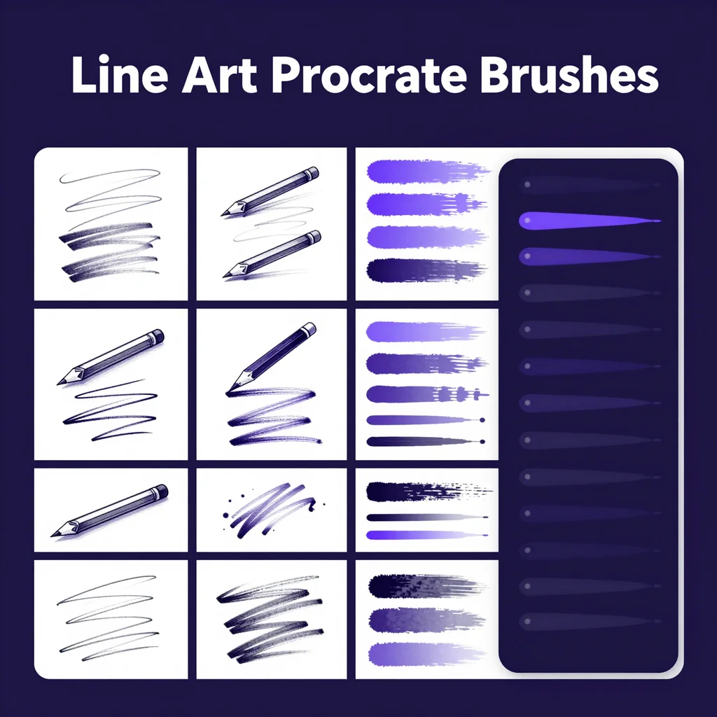Line Art Procreate Brushes — free download for Procreate iPad