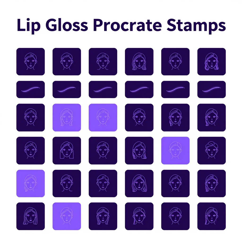 Lip Gloss Procreate Stamps — free download for Procreate iPad
