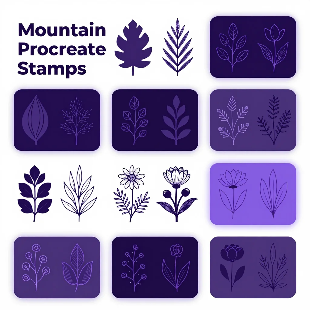 Mountain Procreate Stamps — free download for Procreate iPad