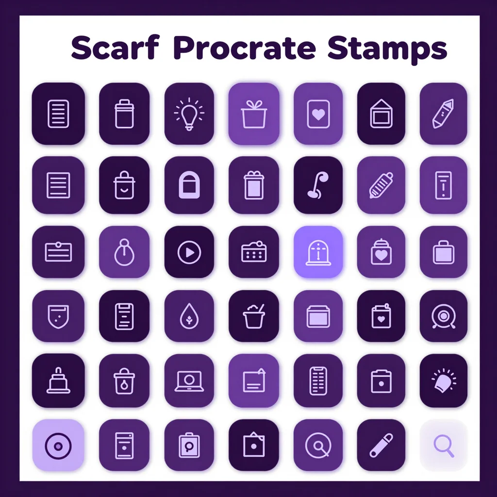 Scarf Procreate Stamps — free download for Procreate iPad