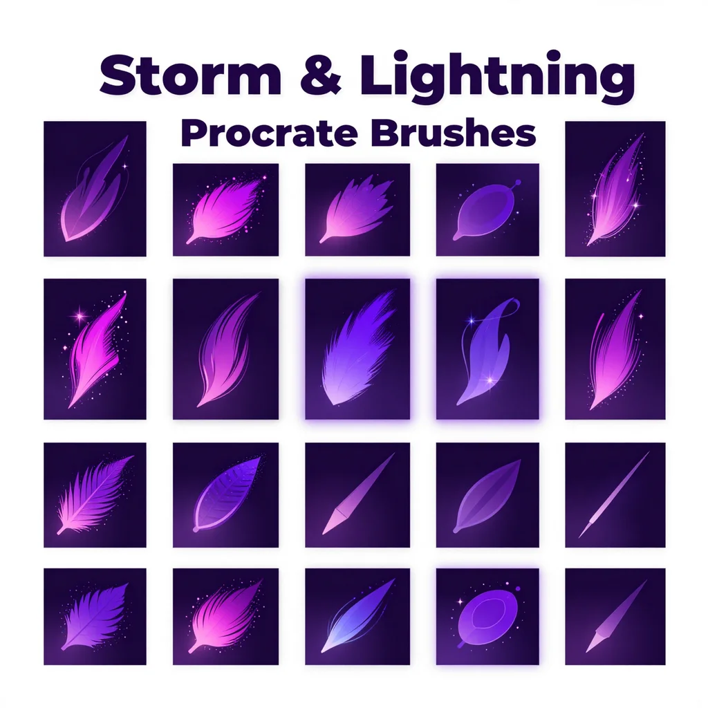 Storm & Lightning Procreate Brushes — free download for Procreate iPad