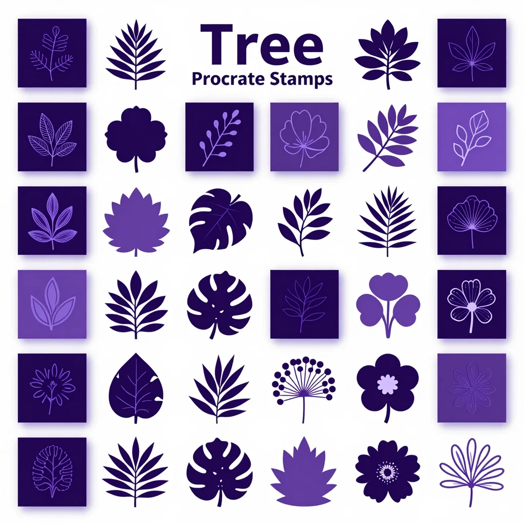Tree Procreate Stamps — free download for Procreate iPad