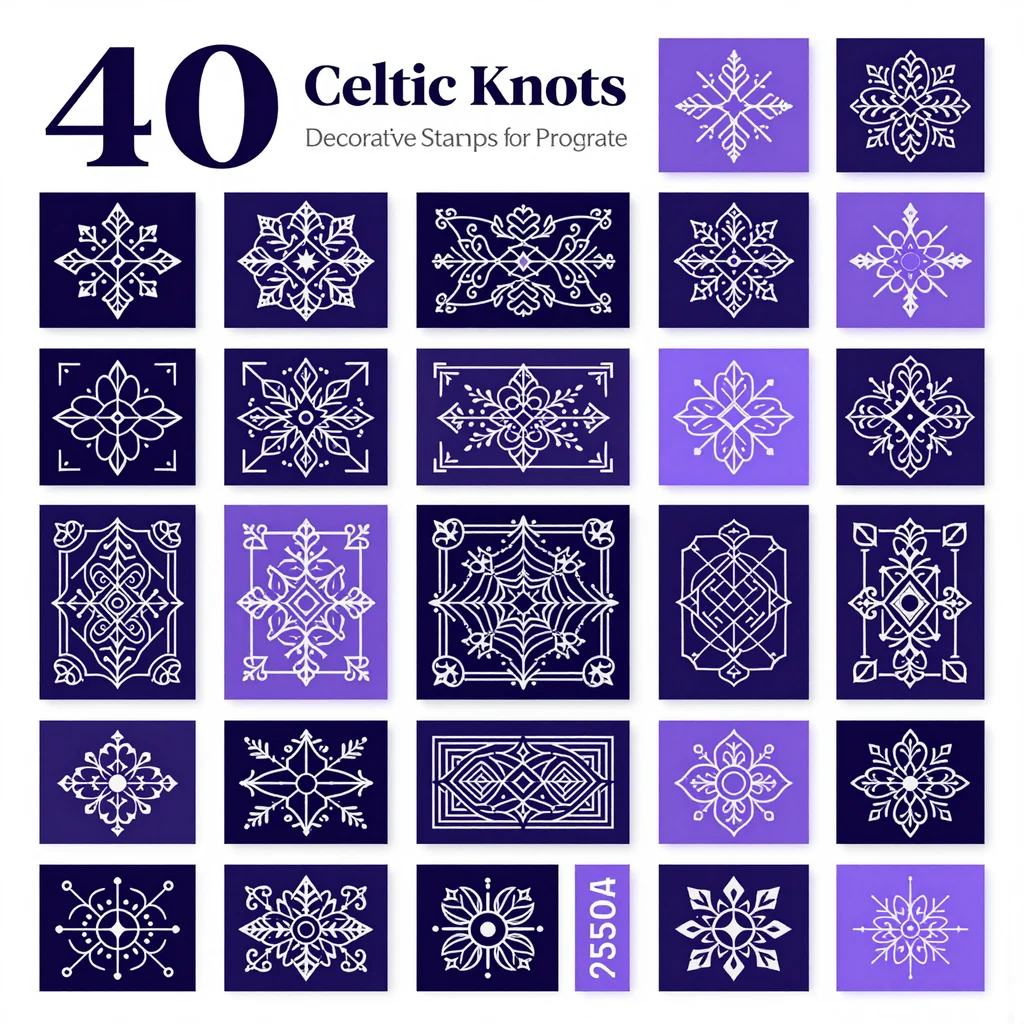 40 Procreate Celtic Knots Decorative Stamps
