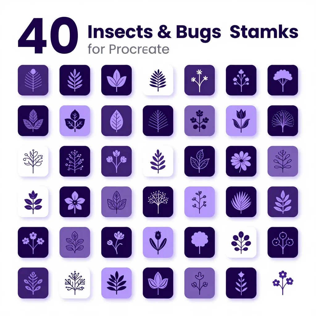 40 Procreate Insects Bugs Nature Stamps for Procreate iPad