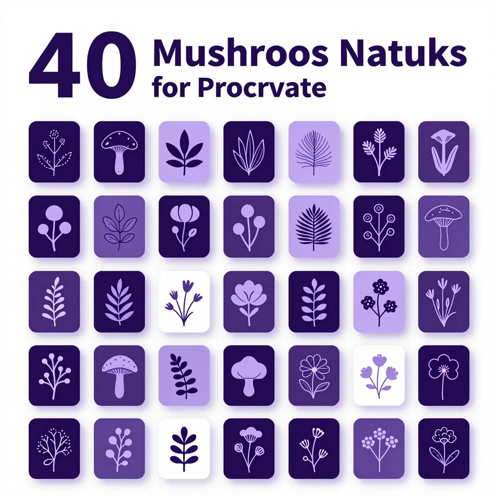 40 Procreate Mushrooms Nature Stamps for Procreate iPad