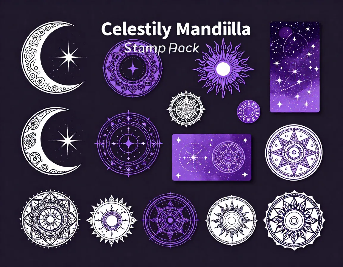 Celestial Mandala Stamp Pack stamps for Procreate iPad