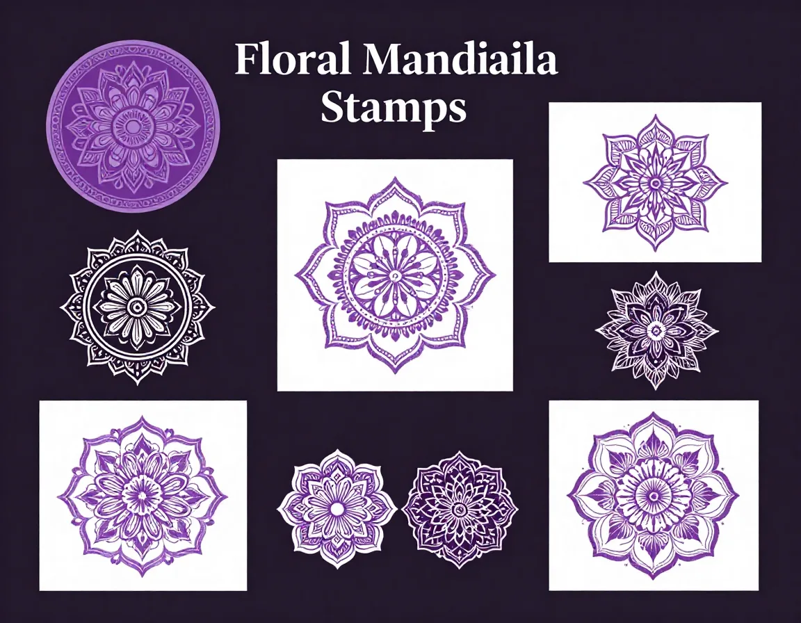 Floral Mandala Stamps stamps for Procreate iPad