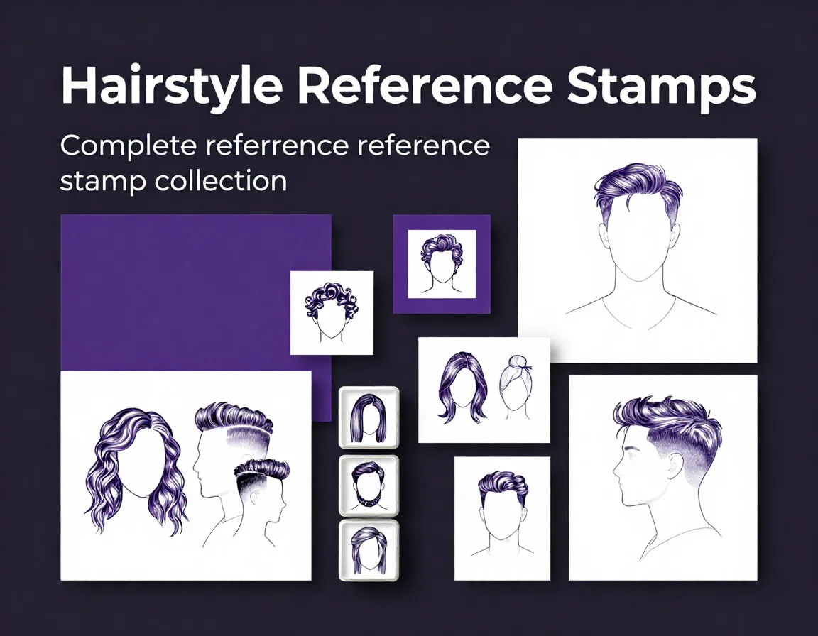 Hairstyle Reference Stamps stamps for Procreate iPad