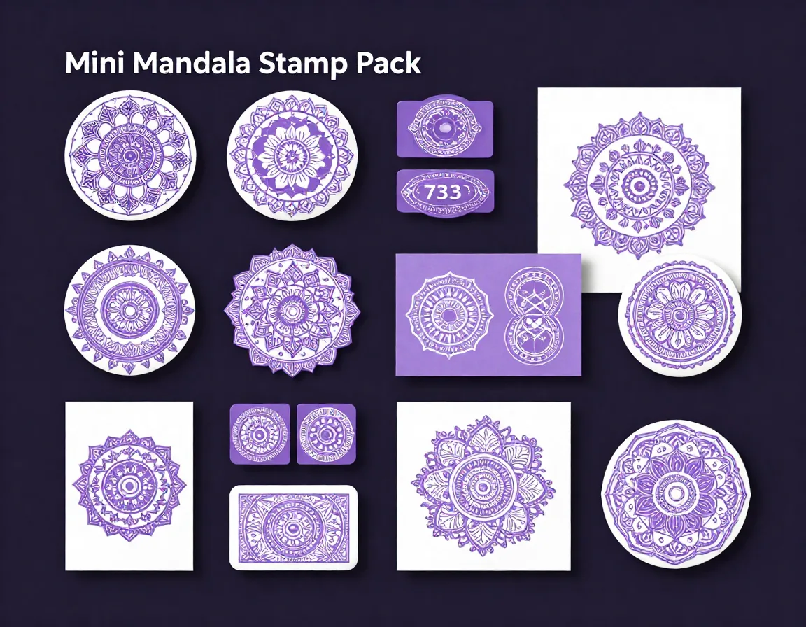 Mini Mandala Stamp Pack stamps for Procreate iPad