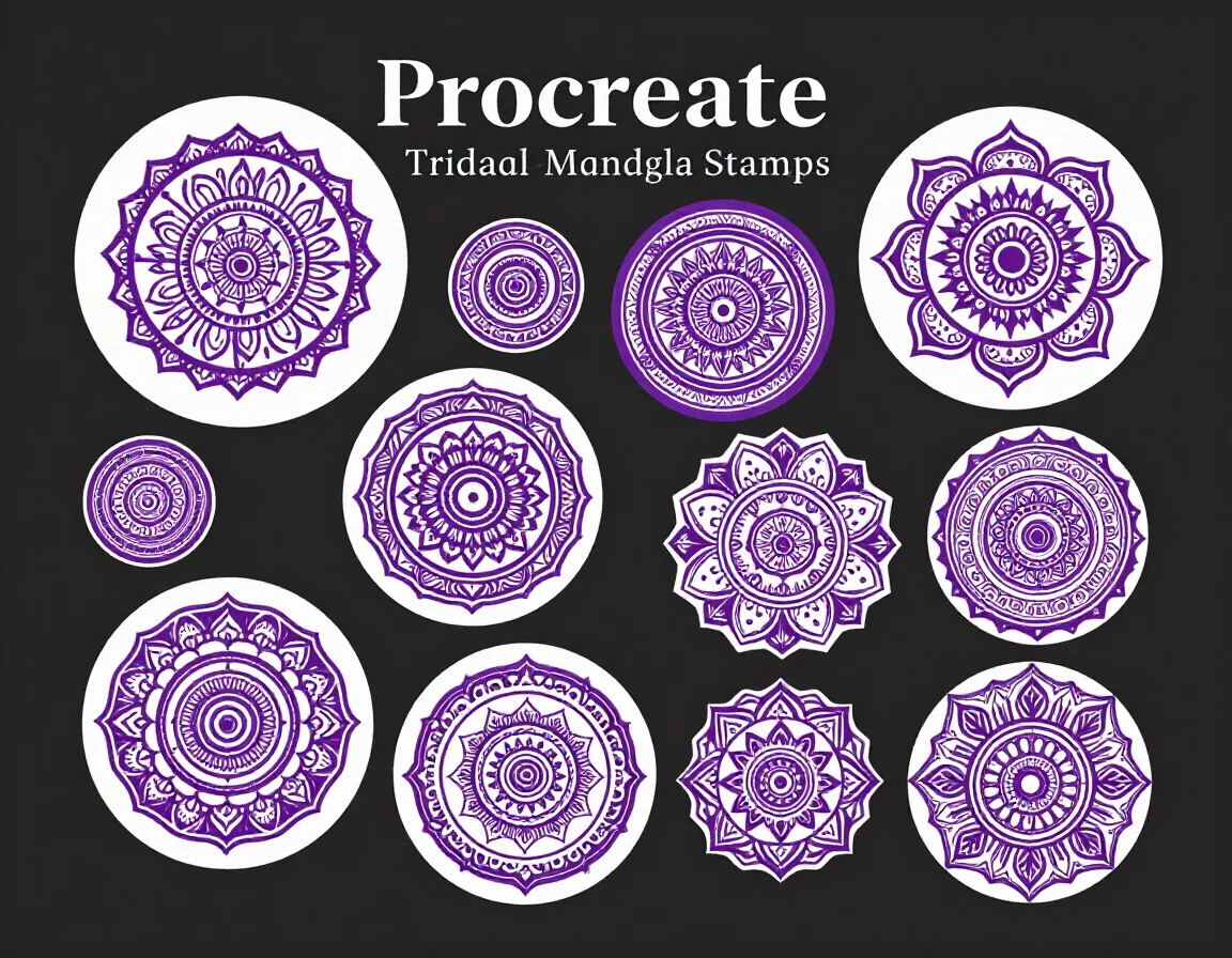 Tribal Mandala Stamps stamps for Procreate iPad